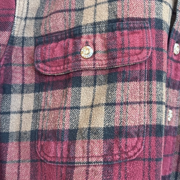 Field & Stream Heavy Flannel Long Sleeve Plaid Button Up 100% Woven Cotton Shirt - Picture 6 of 17